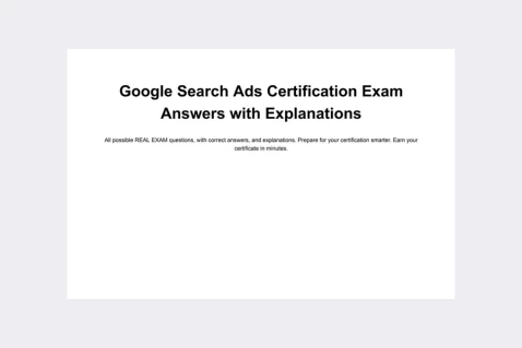Google Search Ads Certification Exam file demo preview
